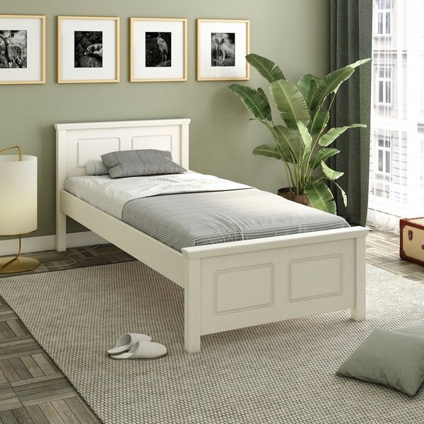 Home affaire Massivholzbett "ERIK", Made in Europe, optional mit Schublade, Massivholz Kiefer (FSC® zertifiziert), in mehreren Größen, Landhausstil mit Kassettenoptik