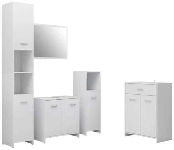 vidaXL 4-tlg. Badmöbel-Set Weiß 3071711