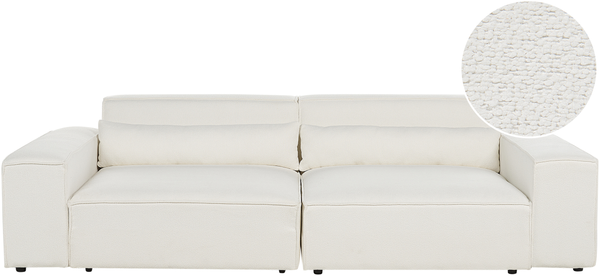 2-Sitzer Sofa Bouclé cremeweiß HELLNAR