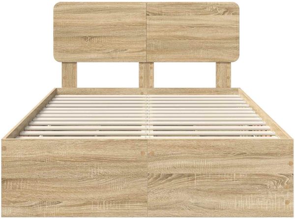 vidaXL Bettrahmen mit Kopfteil Sonoma-Eiche 120 x 200 cm Holzwerkstoff 3412201 Bild 8