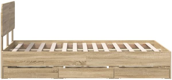vidaXL Bettrahmen mit Kopfteil Sonoma-Eiche 120 x 200 cm Holzwerkstoff 3412201 Bild 9