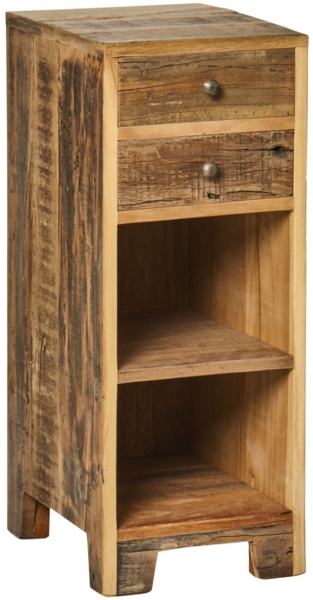 Ib Laursen - Beistelltisch Nachttisch Holz UNIKA 2 Fächer 2 Schubladen 2119-00