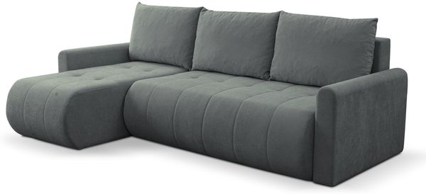 Selsey 'Timmone' Ecksofa mit Schlaffunktion & Bettkasten, Chenille, Universal, Aschgrau