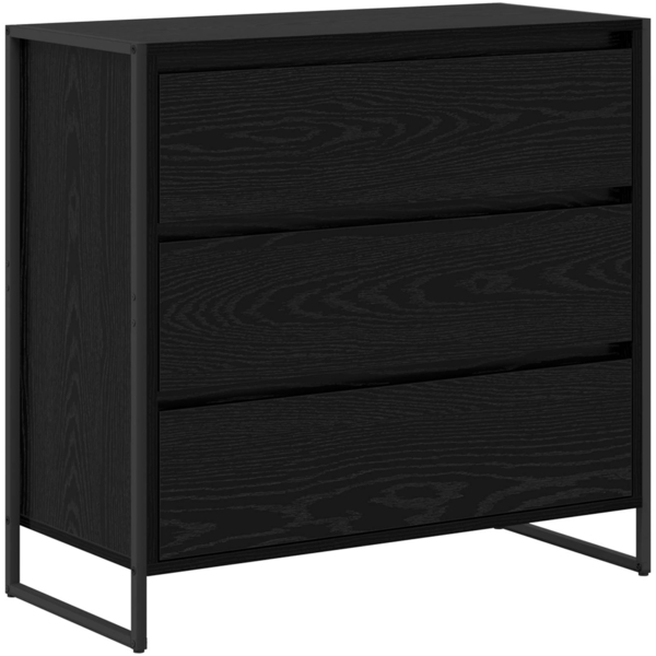 vidaXL Sideboard Schwarz Eichen-Optik 79 x 36 x 75.5 cm Holzwerkstoff 886594