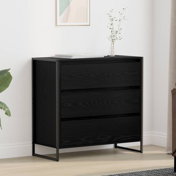 vidaXL Sideboard Schwarz Eichen-Optik 79 x 36 x 75.5 cm Holzwerkstoff 886594