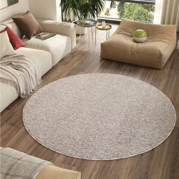 Tapiso Teppich NIZZA, rund, Höhe: 6 mm, Wohnzimmer, Schafzimmer, Einfarbig