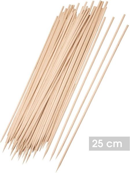 WestCraft Grillspieß Schaschlikspieße Holz 25cm / Ø3mm Grillspieße - Holzspieße 100 Stück (100-St), aus Bambus zum Grillen und Kochen