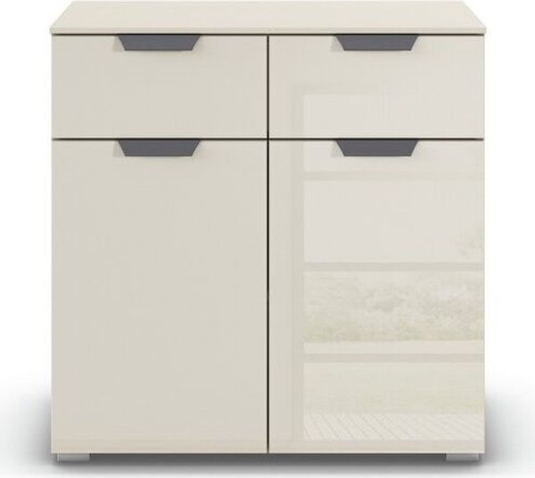 rauch Aditio Box, Kommode, 2-türig, 2 Schubladen mit Glasfront, mit Softclose-Funktion, Farbe Beige, BxHxT 80x81x42cm Bild 2