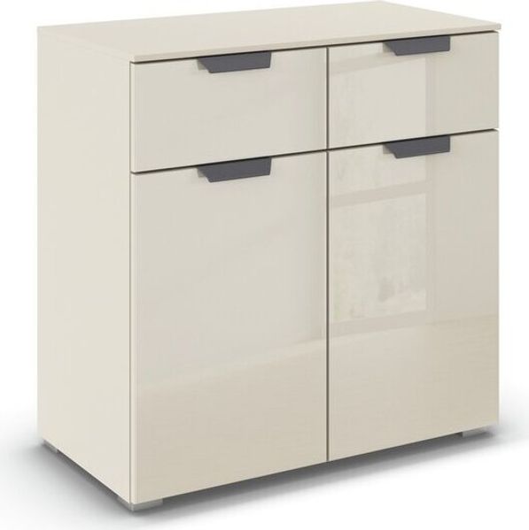 rauch Aditio Box, Kommode, 2-türig, 2 Schubladen mit Glasfront, mit Softclose-Funktion, Farbe Beige, BxHxT 80x81x42cm Bild 3