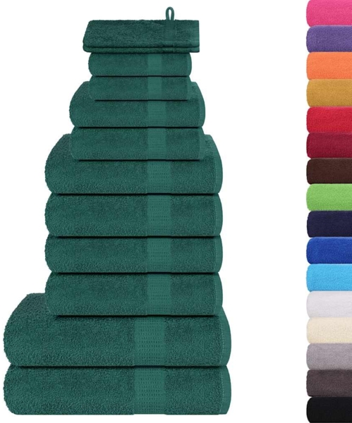 vidaXL 12-tlg. Handtuch-Set Apfelgrün 360 g/m² 100% Baumwolle 137110