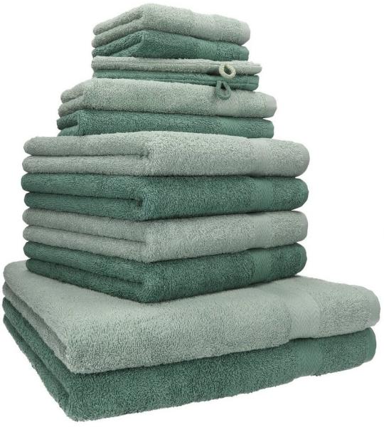 Betz Handtuch Set 12-TLG. Handtuch Set Premium Farbe heugrün/tannengrün, Baumwolle (Set, 12-St)