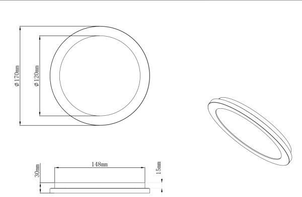 LED Deckenleuchte CAMILLUS, Weiß, Durchmesser 17cm Bild 5
