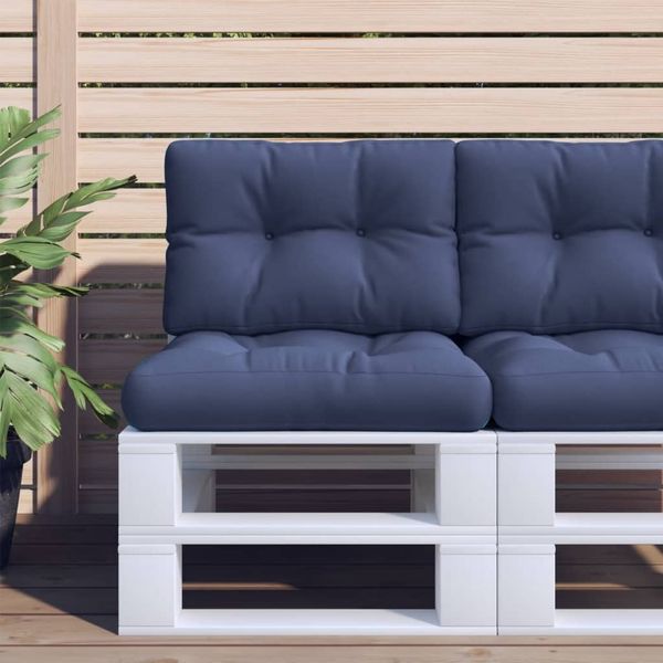 vidaXL Palettenkissen 2 Stk. Marineblau Stoff 378058