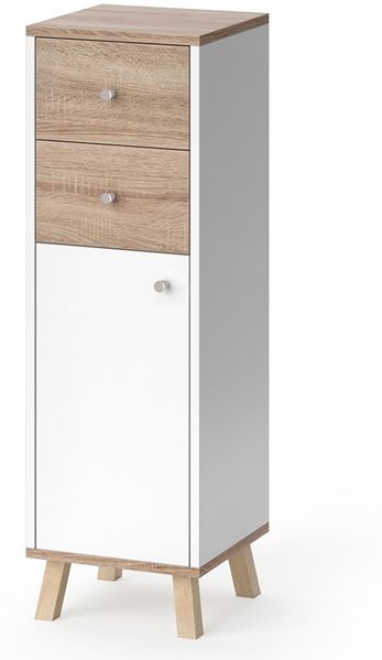Midischrank Senyo Weiß 30 x 95 cm mit Schubladen Vicco