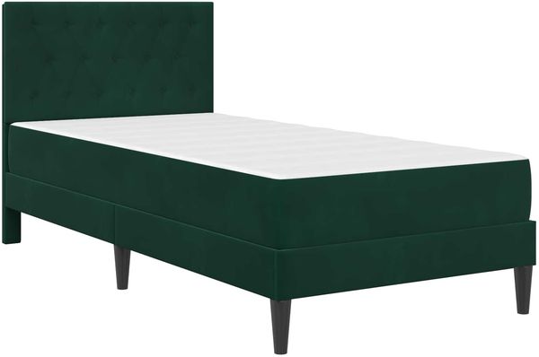 vidaXL Bettgestell mit Matratze Dunkelgrün 90 x 190 cm Samt 3415020 Bild 3