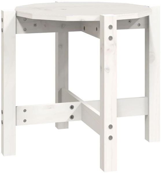 Couchtisch, Sofatisch Weiß Ø 52,5x45 cm Massivholz Kiefer
