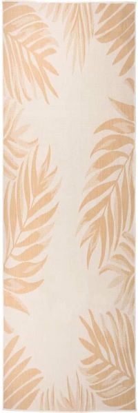 vidaXL Outdoor-Teppich Flachgewebe 80x250 cm Blattmuster 340856