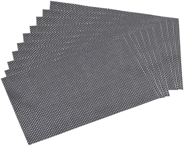 10 Platzsets aus Kunststoff, silberfarben - 43x29 cm