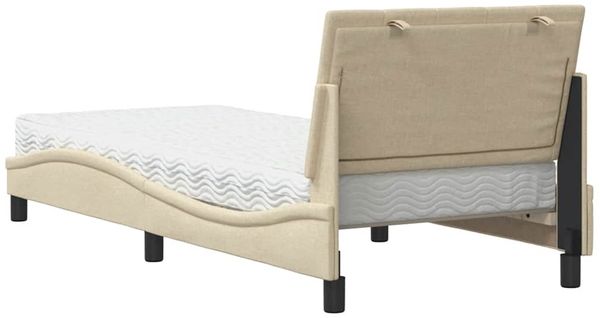 vidaXL Bett mit Matratze "Hanko" Creme 80x200 cm Stoff 3310494 Bild 7