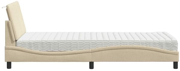 vidaXL Bett mit Matratze "Hanko" Creme 80x200 cm Stoff 3310494 Bild 6