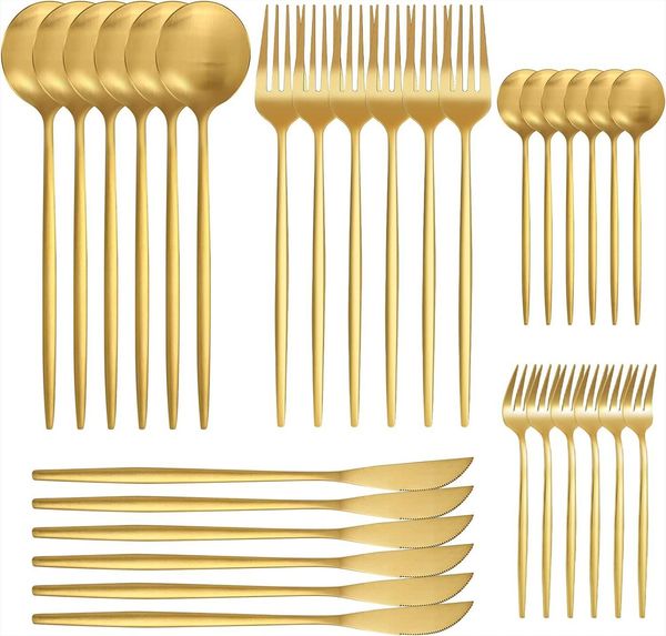 KingLux Besteck-Set 60tlg. Edelstahl Besteck Messer Gabel Löffel Utensilien Set (60-tlg), 12 Personen, Edelstahl