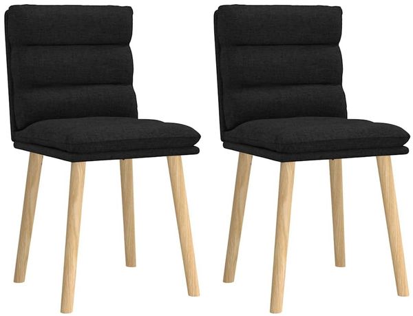 vidaXL Esszimmerstühle 2 Stk. Schwarz Stoff 4101295