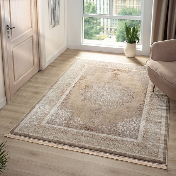 Vimoda Orientteppich Salsa, moderner orientalischer Klassiker Look, Rechteckig, Höhe: 13 mm, Teppich kurzflor modern, dicht, weich, Wohnzimmer, Schlafzimmer
