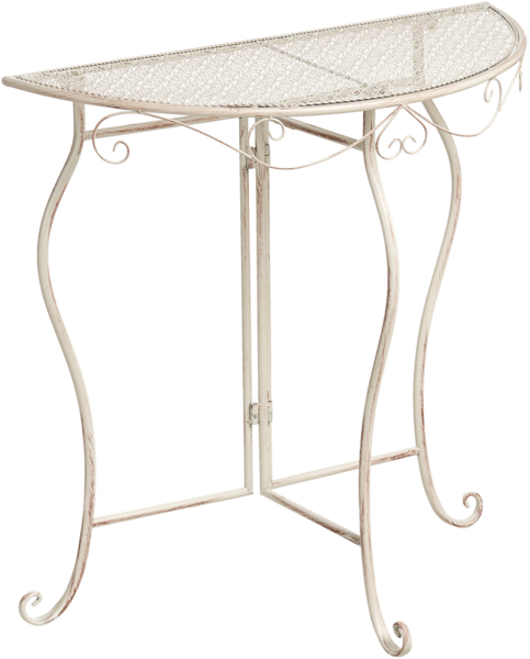 Outdoor Bistrotisch FOLELLI 80 cm 36 cm Metall Hellbeige