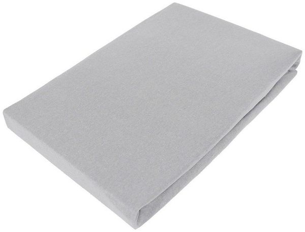 Casa Colori Spannbettlaken Jersey 90/140/180x200 cm Baumwolle Silber Grau, 100% Baumwolle, Gummizug: rundum, (1 Stück), 30er Steghöhe