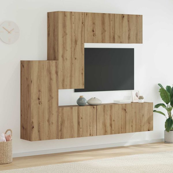 vidaXL TV-Wandmöbel Wandmontiert 5 pcs Artisan-Eiche Holzwerkstoff 3402777