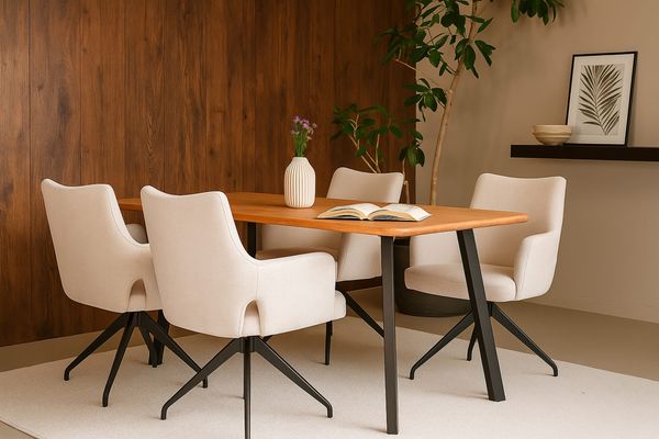 LC Home Essgruppe Livrono 5tlg. Esstisch Wildeiche