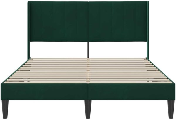 vidaXL Bettrahmen mit Kopfteil Dunkelgrün 140 x 190 cm Samt 42027505 Bild 4