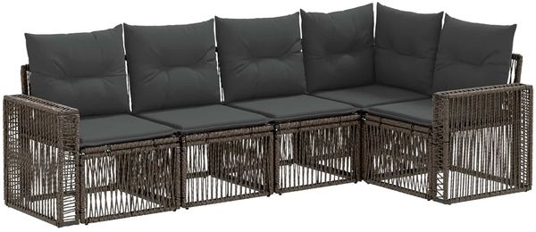 vidaXL Gartensofa-set 5 pcs Grau und Dunkelgrau Poly-Rattan 3435122