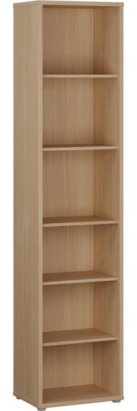 Forte Alice Springs Bücherregal 50, modern-minimalistisch, 5 Einlegeböden, Wohnzimmer/Büro, Holzwerkstoff, Elegancia Eiche Holzdekor, 49,8 cm breit x 214,3 cm hoch x 34,9 cm tief