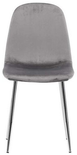 ebuy24 Esszimmerstuhl 2er Set Eva Esszimmerstuhl Velour hellgrau. (2 St)