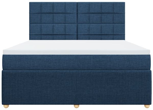 vidaXL Boxspringbett mit Matratze Blau 180x200 cm Stoff 3294441 Bild 6