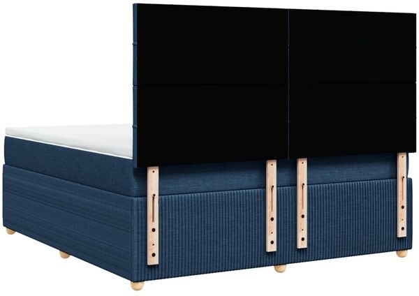 vidaXL Boxspringbett mit Matratze Blau 180x200 cm Stoff 3294441 Bild 8