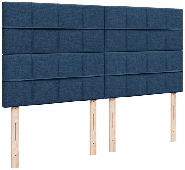 vidaXL Boxspringbett mit Matratze Blau 180x200 cm Stoff 3294441 Bild 9