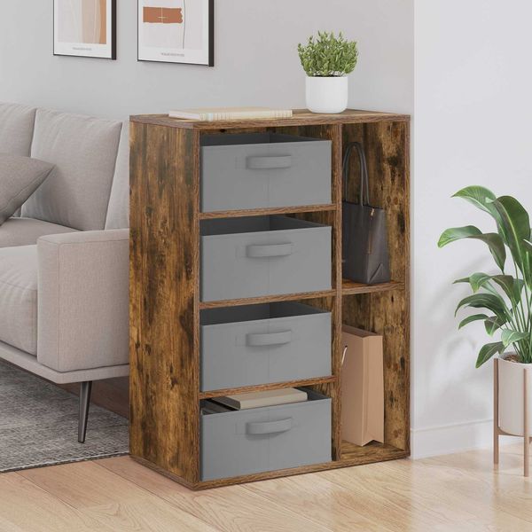 vidaXL Sideboard mit Schubladen Geräucherte Eiche 60 x 33,5 x 84 cm 8000472