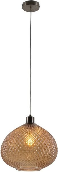 näve Pendelleuchte Surrat, Leuchtmittel wechselbar, ohne Leuchtmittel, E27 max. 40W, Gesamthöhe: 130cm, Pendellänge: 90cm, Farbe:braun getönt