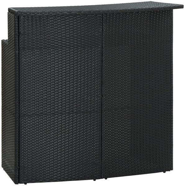 Gartentisch, Bartisch Schwarz 120x55x110 cm Poly Rattan