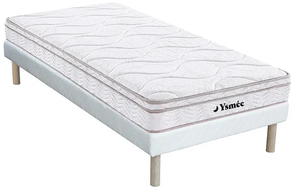 Vente-unique - WOLKENTANZ Mattress and bed base set Stoff Weiß - B 90 cm x H 31 cm20 cm x L 200 cm