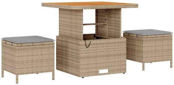 vidaXL Garten-Sofa-Set mit Kissen 10 pcs Beige und Hellgrau 3363657 Bild 4