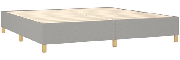 vidaXL Boxspringbett mit Matratze Hellgrau 200x200 cm Stoff, Härtegrad: H2 [3128869] Bild 4