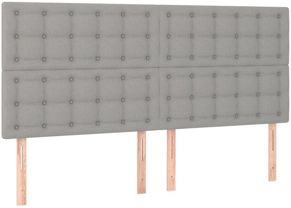 vidaXL Boxspringbett mit Matratze Hellgrau 200x200 cm Stoff, Härtegrad: H2 [3128869] Bild 6