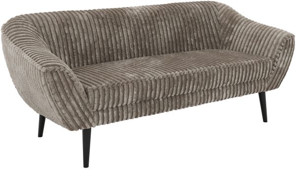 Sofa, Wohnzimmersofa PIRS 3, Skandinavisches Sofa 3-Sitzer, Sofa mit Wellenfederung, schwarze Füße, Breite 180 cm Hoher Sitzkomfort - Hellbraun Cord Bild 8
