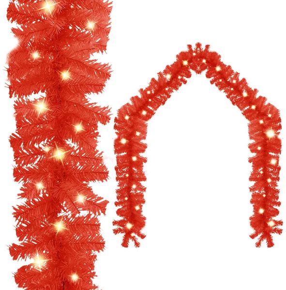 vidaXL Weihnachtsgirlande mit LED 10 m Rot 329196