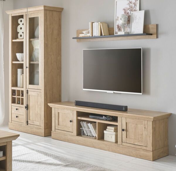 Wohnwand Dorset in Eiche Gold 309 x 214 cm