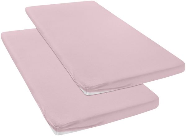 OTTO home Spannbettlaken Topper Basic, in Gr. 90x200, 140x200 oder 180x200 cm, Microfaser-Jersey, Gummizug: rundum, (2 Stück), Baumwolle, Matratzen bis 8 cm Höhe, Bettlaken, Spannbetttuch, Laken
