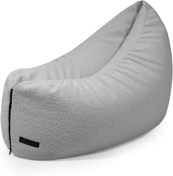 Sitzsack Clip Clap 90, Bezugstoff - Teddy, 100% Polyester, White Grey, 60x90x70